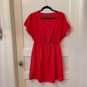 Pink Buttons Sun Dress